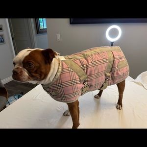 Canine styles, Burberry style pink dog jacket size medium